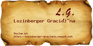 Lozinberger Graciána névjegykártya